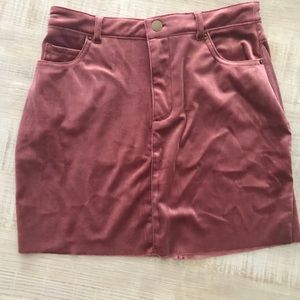 New with tags rose velour mini skirt